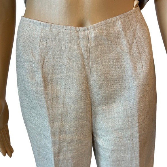 Donna Morgan Beige Linen Embroidery Pant Set - Picture 5 of 11